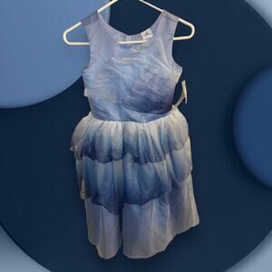 Disney Size 9/10 Layered Tulle Dress Ombre‎ sparkly shimmer sleeveless Blue